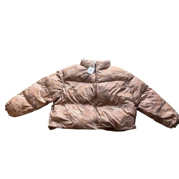 Fabletics Wander Cropped Puffer Jacket Camo Willow Bark  Plus Size 4XL NWT - Picture 2 of 13